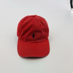 Polo Ralph Lauren Hat Cap Mens Red Strap Back Dad Hat Pony Logo Casual Golf